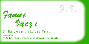 fanni vaczi business card